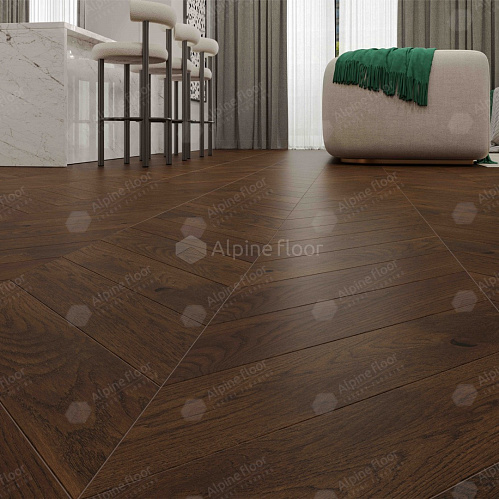 Фото товара паркет ёлка Alpine Floor Дуб Тобакко-сhat