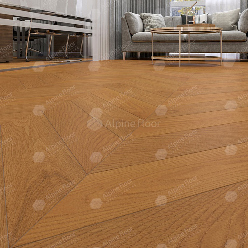 Фото товара паркет ёлка Alpine Floor Дуб Кальвадос