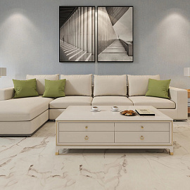 Виниловый ламинат Stone Floor Бело-серый Мрамор