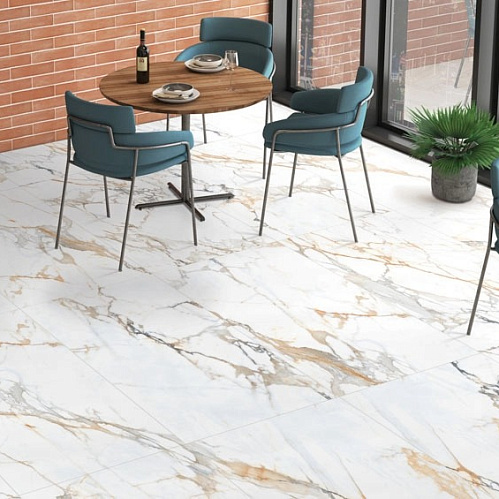 Фото товара ламинат spc Stone Floor Мрамор Бело-золотой