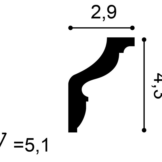 Фото товара orac decor Orac Decor Карниз CX150 - 4,3*2,9*200см