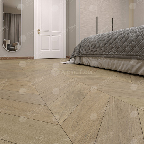 Фото товара паркет ёлка Alpine Floor Дуб Милкшейк