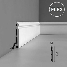 Плинтус Orac Decor Напольный плинтус гибкий SX138F - 13,8*1,5*200см