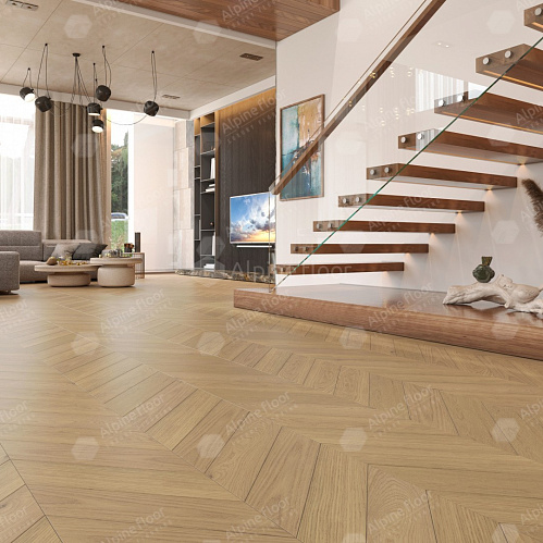 Фото товара паркет ёлка Alpine Floor Дуб Миндальный