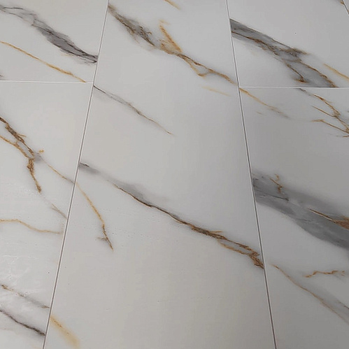 Фото товара ламинат spc Stone Floor Мрамор Бело-золотой