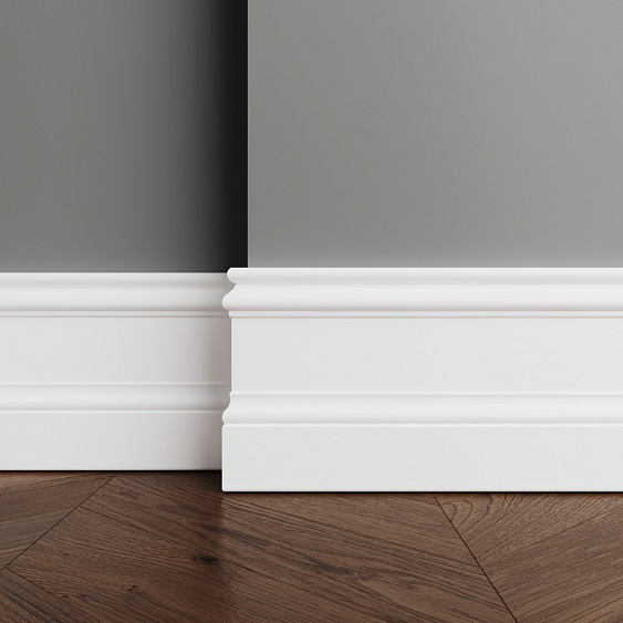 Фото товара ultrawood Ultrawood Плинтус Ultrawood арт. Base 0002 (2000 x 133 x 14 мм.) P Белый мат.
