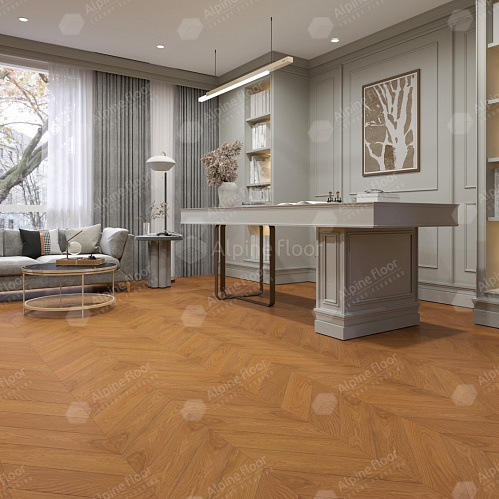 Фото товара паркет ёлка Alpine Floor Дуб Кальвадос