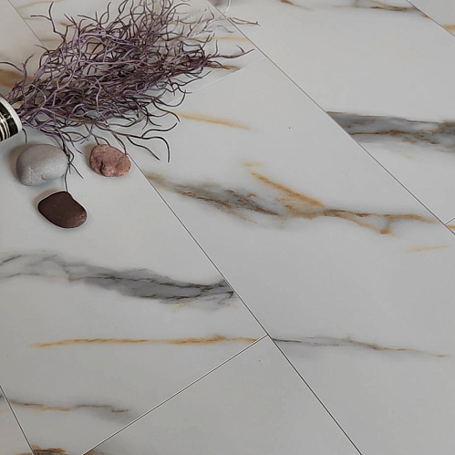 Фото товара ламинат spc Stone Floor Мрамор Бело-золотой