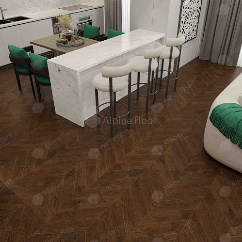 Фото товара паркет ёлка Alpine Floor Дуб Тобакко-сhat